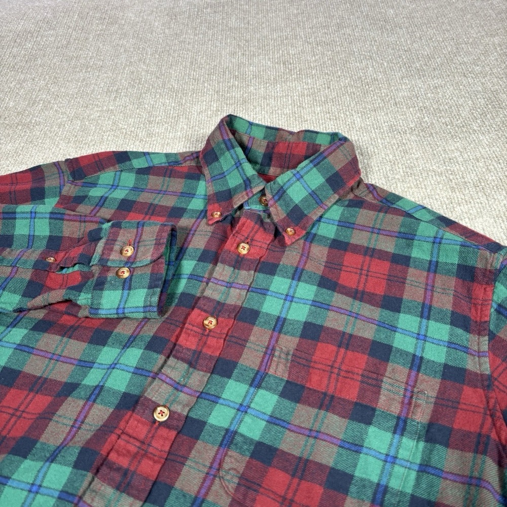 Brooks Brothers Shirt Mens S Green Red Plaid Flannel 346‎ Button Down Pocket